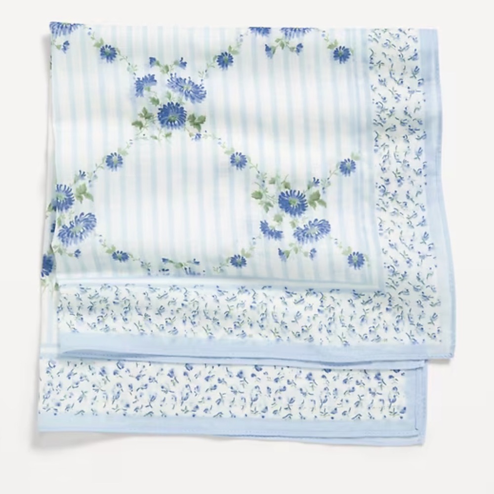 Old Navy ‘Blue Flower’ Floral Blue & White Lightweight Scarf